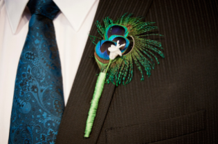 Peacock Boutonniere